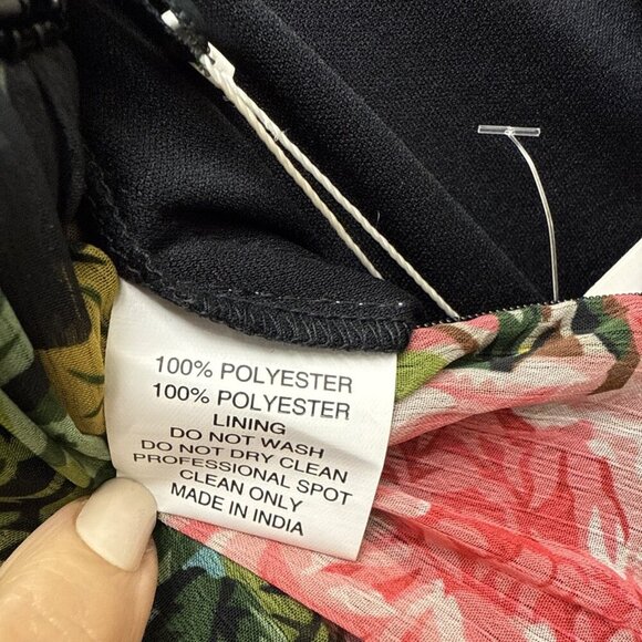 Mac Duggal Size 6 Black Floral 9149 Illusion Cap Sleeve Midi Cocktail Dress New - Picture 8 of 11